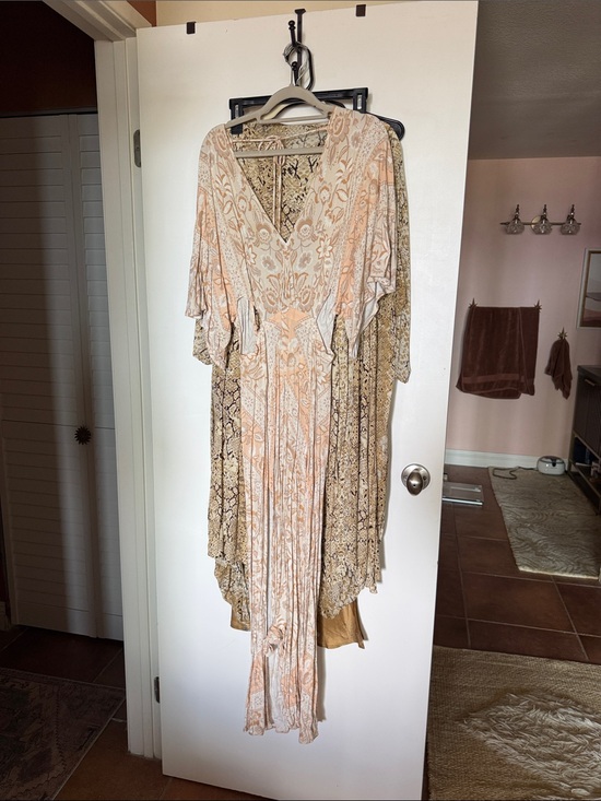 Spell Dresses & Skirts - Spell Peach and Cream Printed Boho Dress
